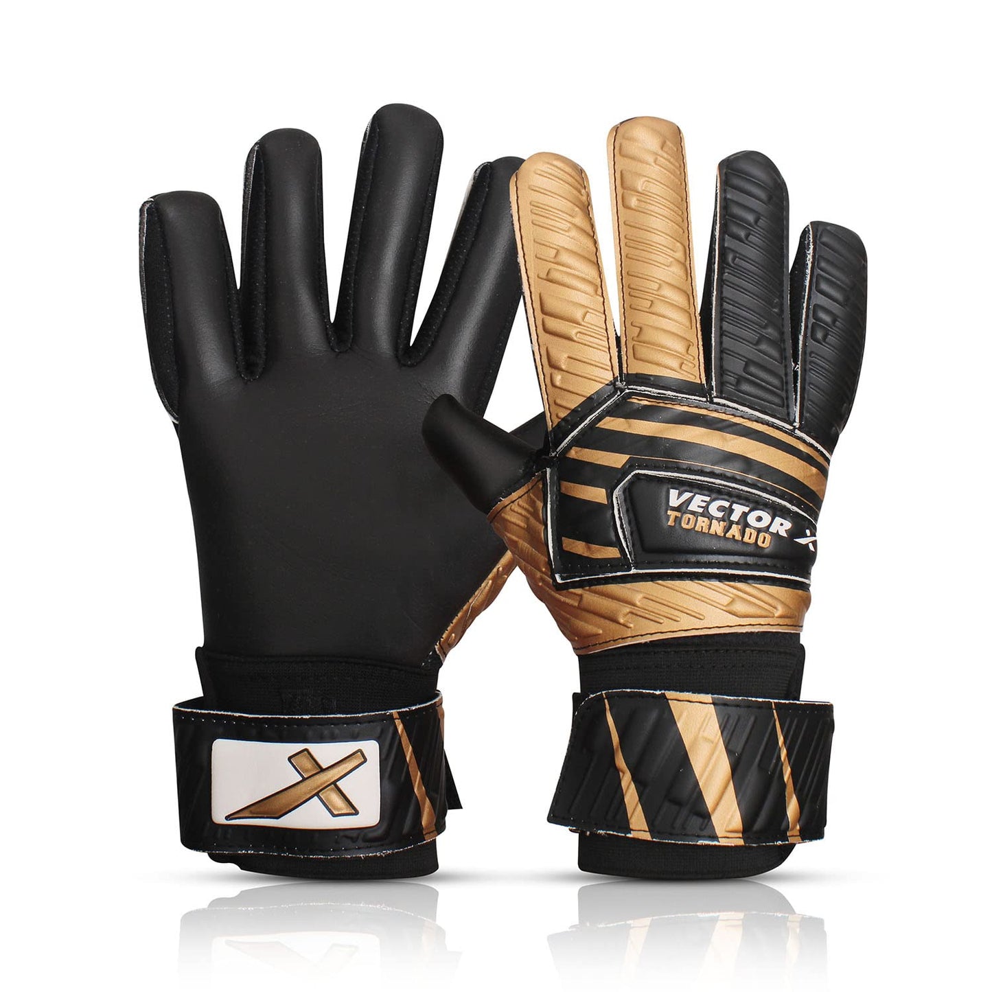 Vector X Tornado Goal Keeper Gloves | für Mehrzweckgebrauch Starker Griff für die härtesten Saves | mit Finger Spines, um herrlichen Schutz und Komfort zu geben | Finger Saver | Multicolor