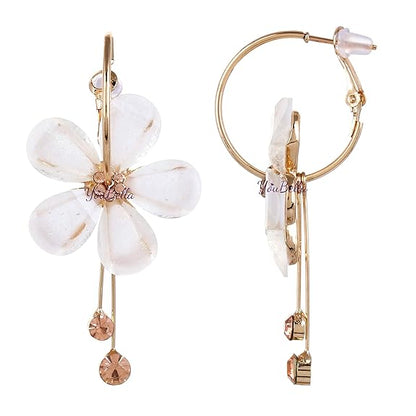 YouBella Floral Drop Earrings | Gold plattiert | Material: Messing | Modischer Kunstschmuck | Für Frauen & Mädchen | Perfekt für besondere Anlässe und Bürokleidung | Für Geschenke & Hochzeiten