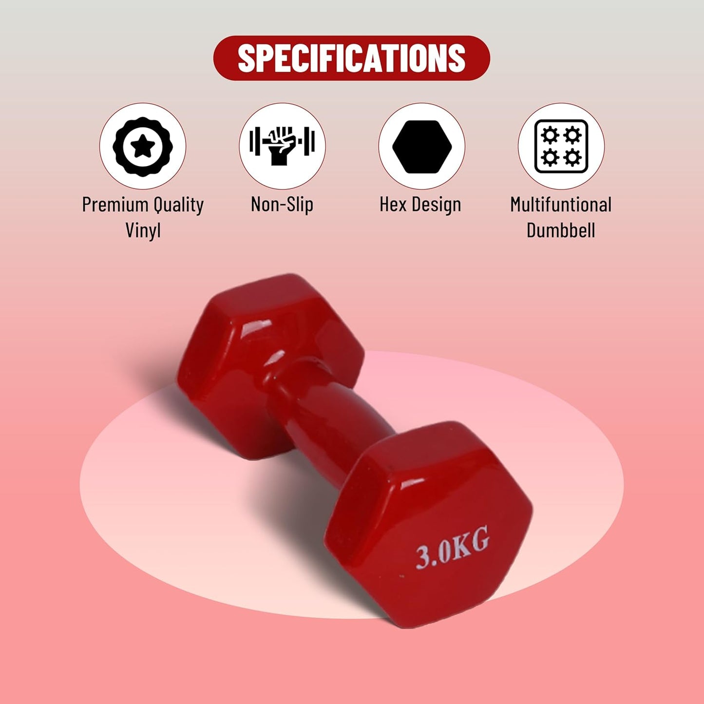 Endless Pair of Vinyl Coated Fixed Dumbbells for Fitness Exercises | Material: Vinyl Coated Iron | Weights for Women and Men