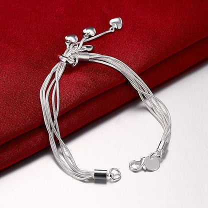 YouBella Silver Plated Charm Armband | Silber | Material: Messing | Modischer Modeschmuck | Für Frauen & Mädchen | Langlebige Ausführung | Geeignet für alle Anlässe