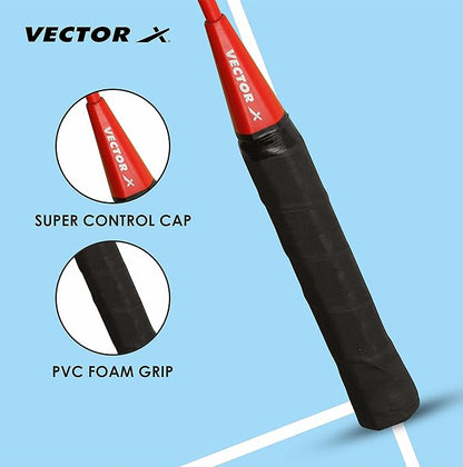 Vector X Badminton Racket | Size: 3 7/8 inches | For men and boys | Material: Aluminum | Best for professional athletes training and competition, outdoor play, backyards