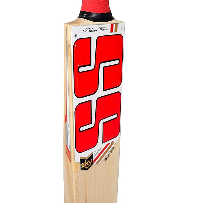 SS SKY Super Kashmir Willow Cricket Bat | Color: Brown | Material: Kashmir Willow Wood | Lightweight | For advanced players