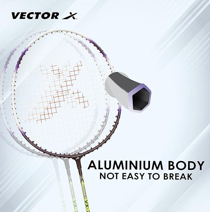 Vector X Badmintonschläger | Größe: 3 7/8 Zoll | Für Männer und Jungen | Material: Aluminium | Am besten für professionelle Athleten Training und Wettbewerb, Spielen im Freien, Hinterhöfe