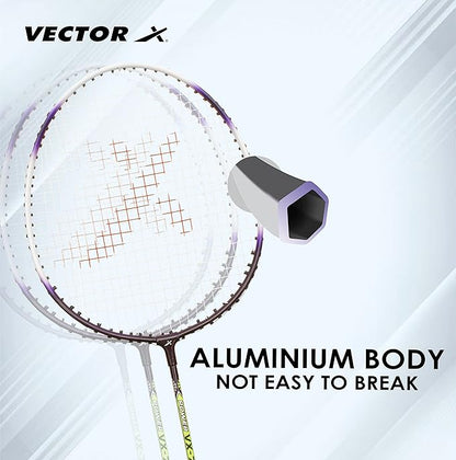 Vector X Badminton Racket | Size: 3 7/8 inches | For men and boys | Material: Aluminum | Best for professional athletes training and competition, outdoor play, backyards