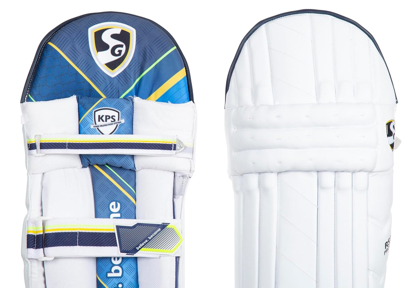 SG RSD Prolite Batting Leg Guard for Men & Boys | Color: White | Closure Type: Hook and Loop | Leg Protection for Cricket | Cricket Safety Equipment | Cricket Pads | Batting Leg Armor