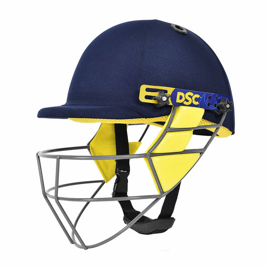 DSC Bouncer Cricket Helmet | Navy Blue | For Men & Boys | Steel Mesh | Adjustable Back Support Strap | Removable and Washable Sweatband | Lightweight