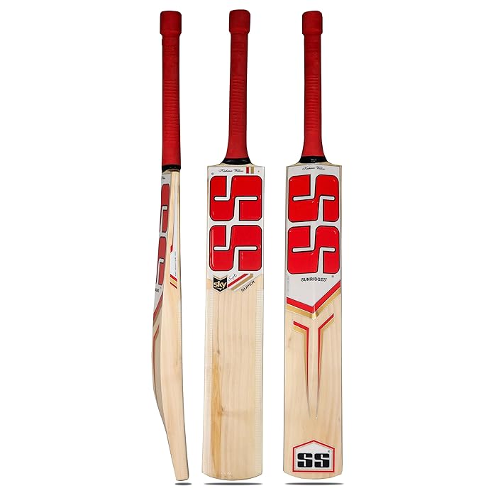 SS SKY Super Kashmir Willow Cricket Bat | Color: Brown | Material: Kashmir Willow Wood | Lightweight | For advanced players