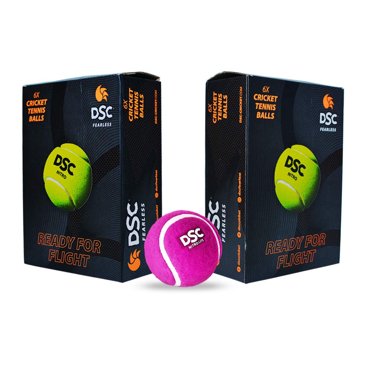 DSC Nitro Heavy Tennis Cricket Ball (Pack of 12) | Leather | Suitable for practice games | Training | Hard court | Grass