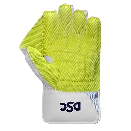 DSC Intense Attitude Wicket Keeping Handschuhe | Farbe: Mehrfarbig | Größe: Herren | Für Herren | Material: Polyvinylchlorid | Baumwollfutter in den Manschetten | Netz zwischen Daumen und Zeigefinger