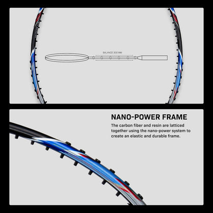 HUNDRED ROCK 88 Carbon Fiber Strung Badminton Racket with Full Racket Cover | For Intermediate Players | 78 grams | Maximum String Tension - 32lbs