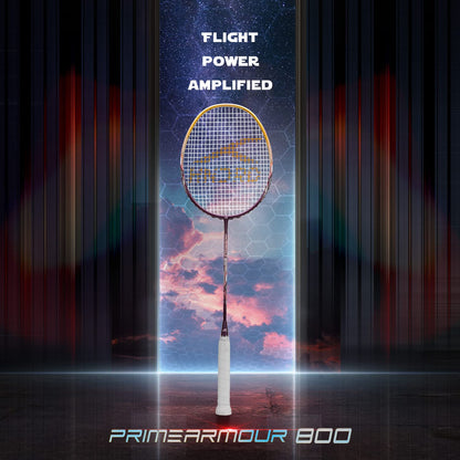 Hundred Primearmour 800 Badmintonschläger mit Carbonfasersaiten | Material: Carbonfaser | Geschlecht: Unisex | 84 g 4U Leichtgewicht