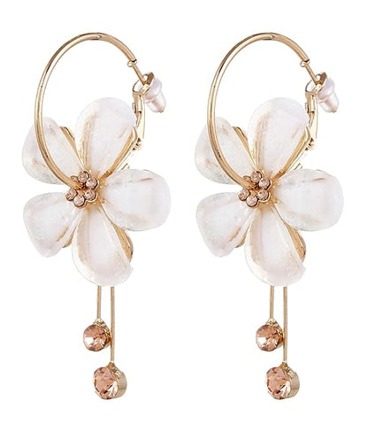 YouBella Floral Drop Earrings | Gold plattiert | Material: Messing | Modischer Kunstschmuck | Für Frauen & Mädchen | Perfekt für besondere Anlässe und Bürokleidung | Für Geschenke & Hochzeiten