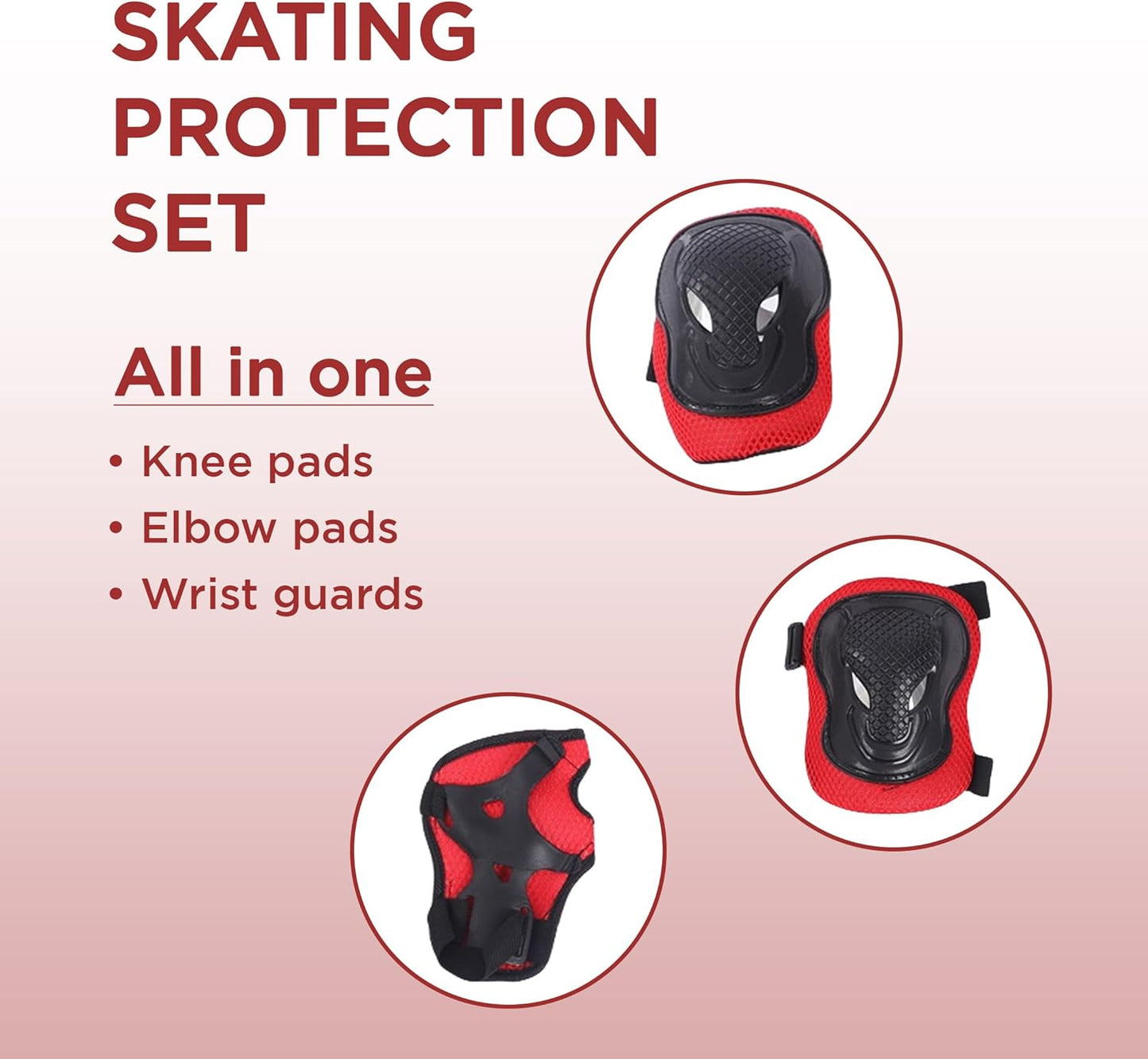 Endless EL1028 Protective Protection Set for Skating, Cycling and Skateboarding with Knee, Elbow and Wrist Protector | Material: ABS, Nylon | With Adjustable Straps for a Perfect Fit for Adults | Blue