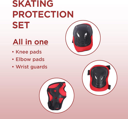 Endless EL1028 Protective Protection Set for Skating, Cycling and Skateboarding with Knee, Elbow and Wrist Protector | Material: ABS, Nylon | With Adjustable Straps for a Perfect Fit for Adults | Blue