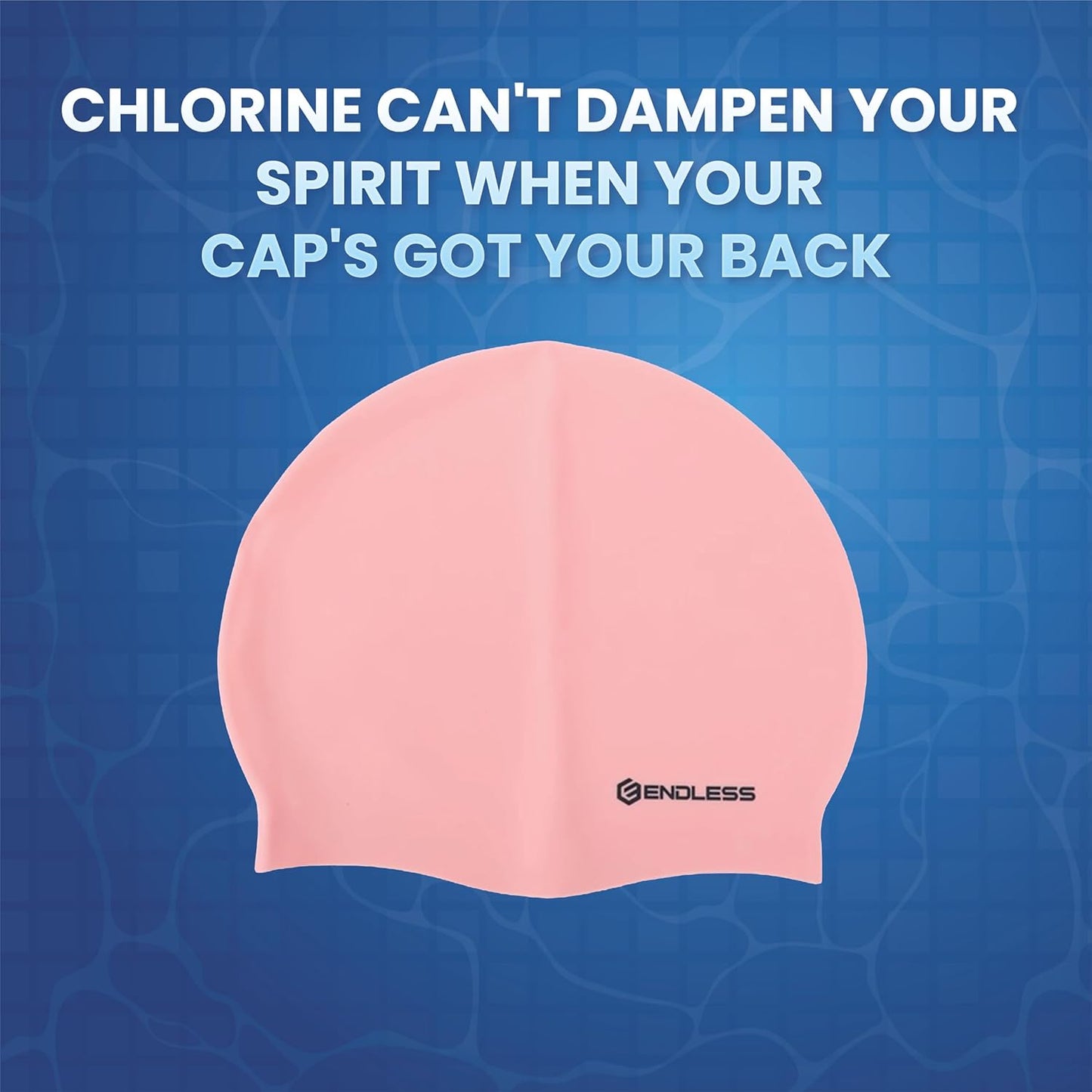 Endless EL1019 Klassische, bequeme, schlichte Badekappe aus Silikon | Schwarz | Vollelastische, wasserdichte Badekappe für langes und kurzes Haar mit dickerem Rand | Für Erwachsene, Frauen und Männer