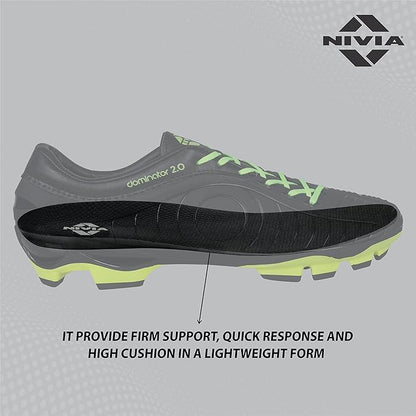 Nivia Dominator 2.0 Fußballschuhe | TPU-Sohle mit PVC-Kunstleder-Obermaterial, geformte Einlegesohle