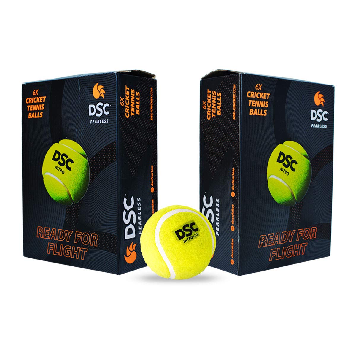 DSC Nitro Leichtgummi-Tennisball (12er-Pack) | Premium-Außenfilz für höhere Strapazierfähigkeit | Nahtgummierung | Ideal für Einsteiger geeignet