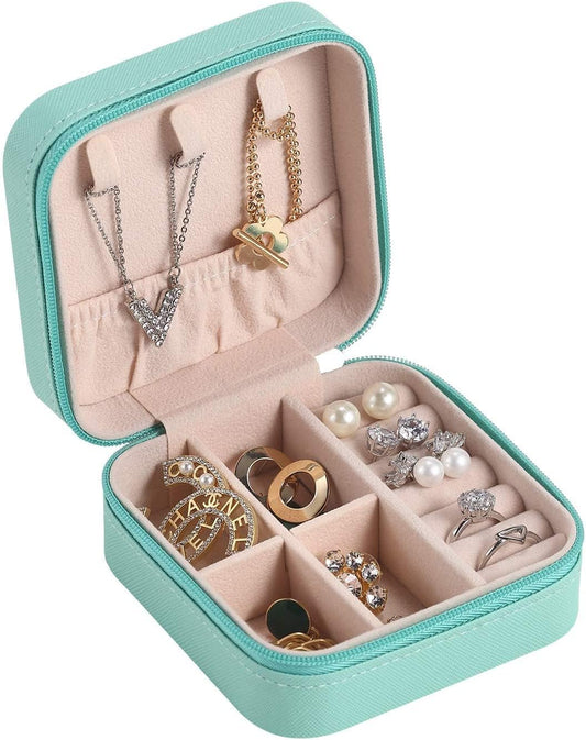 YouBella Jewellery Organiser PU Leder Zip Portable Storage Box Case mit Dividers Container für Ringe, Ohrringe, Halsketten, Home Organizer, Einheitsgröße, Kunstleder