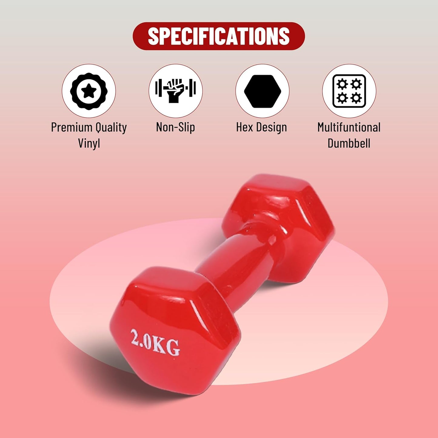 Endless Pair of Vinyl Coated Fixed Dumbbells for Fitness Exercises | Material: Vinyl Coated Iron | Weights for Women and Men