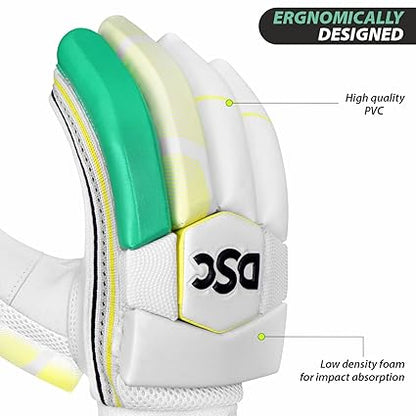 DSC Condor Glider Cricket Batting Gloves | Multicolor | Size: Youth | For Right-Handed Batsman