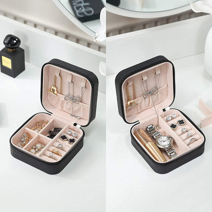 YouBella Jewellery Organiser PU Leder Zip Portable Storage Box Case mit Dividers Container für Ringe, Ohrringe, Halsketten, Home Organizer, Einheitsgröße, Kunstleder