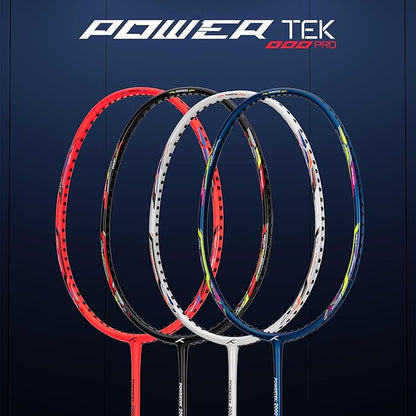 HUNDRED Powertek 2000 PRO Badmintonschläger mit Vollbespannung (Größe: Standard, Griffgröße: G6) | Besaitung | Material: Graphit | Für fortgeschrittene Spieler | Gewicht: 90 Gramm | Maximale Saitenspannung - 22-24lbs