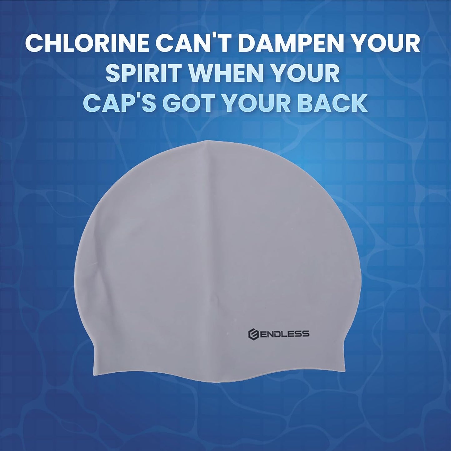 Endless EL1019 Klassische, bequeme, schlichte Badekappe aus Silikon | Schwarz | Vollelastische, wasserdichte Badekappe für langes und kurzes Haar mit dickerem Rand | Für Erwachsene, Frauen und Männer