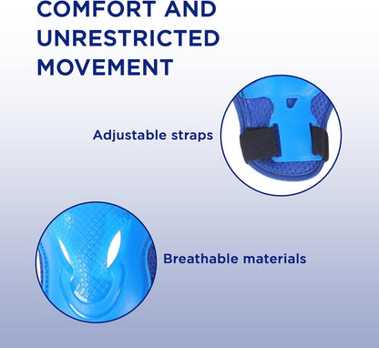 Endless EL1028 Protective Protection Set for Skating, Cycling and Skateboarding with Knee, Elbow and Wrist Protector | Material: ABS, Nylon | With Adjustable Straps for a Perfect Fit for Adults | Blue