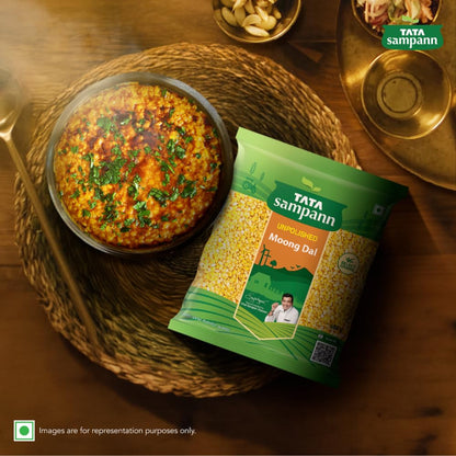 Tata Sampann Moong Dal (gelbe Kichererbsen, gespalten) 1 kg | Ungeschälte indische Linsen | Reich an Eiweiß und leicht verdaulich | Ideal für Suppen, Dal, Khichdi und gesunde Mahlzeiten