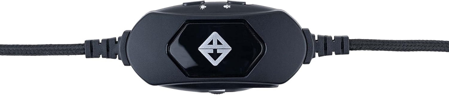 Cosmic Byte Oberon 7.1 RGB Gaming-Headset mit zwei Eingängen – USB und 3,5-mm-Klinkenstecker, abnehmbarem Mikrofon und um 90° drehbaren Ohrmuscheln (schwarz)