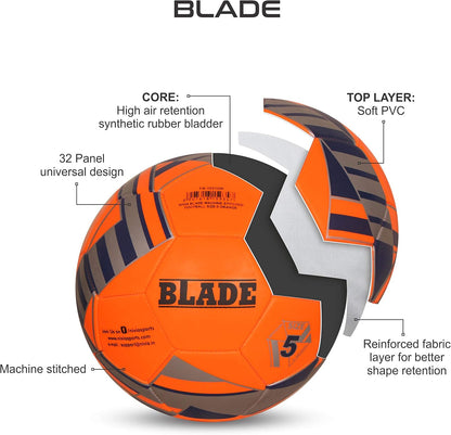 NIVIA Unisex Adult Blade Machine Stitched Football, Orange, 5
