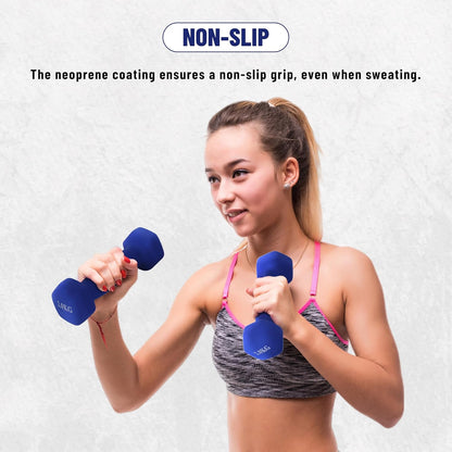 Endless Neoprene Coated Fixed Dumbbell for Gym Exercises | Material: Iron with Vinyl Coat | Weights for Women and Men | Color: Multicolor