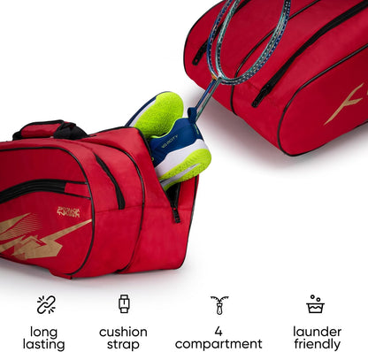 Hundred Cosmogear Badminton Set Bag |Double Zipper | Front Zipper Pocket