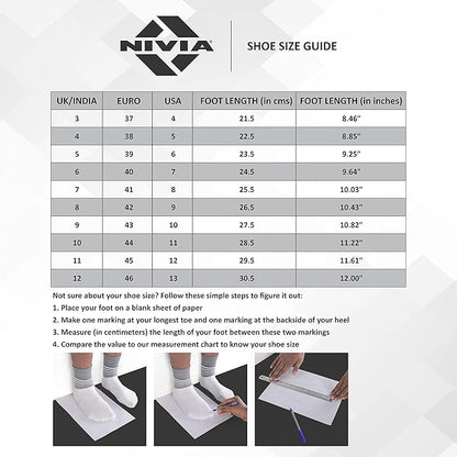 Nivia Dominator Fußballschuhe | Thermoplastisches Polyurethan | PVC-Sohle | Schnürverschluss | Gepolstertes Fußbett