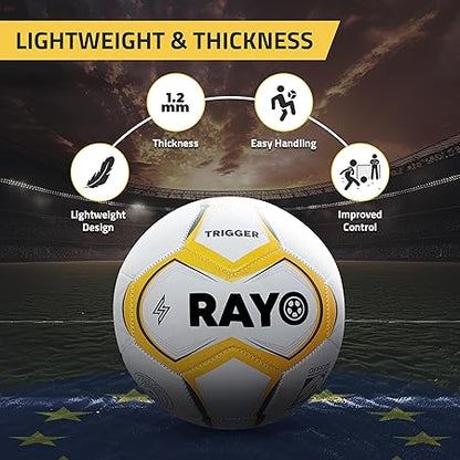 RAYO Trigger Machine Stitched Fußball der Größe 5 | Material: PVC | Multicolor | Diese leichte 1,2 MM Dicke Fußball ist für Training und Freizeit Zweck | Für Männer und Frauen