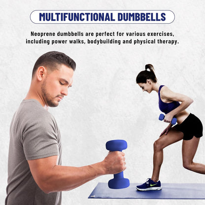 Endless Neoprene Coated Fixed Dumbbell for Gym Exercises | Material: Iron with Vinyl Coat | Weights for Women and Men | Color: Multicolor