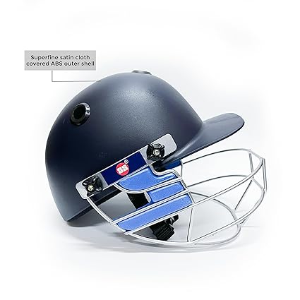 SS Elite Cricket-Helm | Marineblau | Größe: Large | Für Männer & Jungen | Mild Steel Grill | Eva Padding