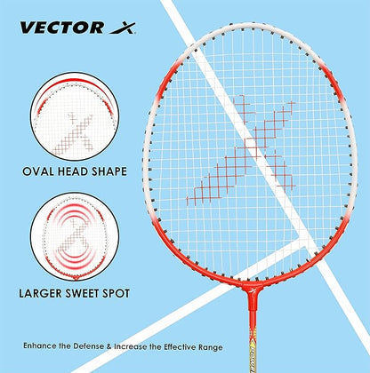 Vector X Badmintonschläger | Größe: 3 7/8 Zoll | Für Männer und Jungen | Material: Aluminium | Am besten für professionelle Athleten Training und Wettbewerb, Spielen im Freien, Hinterhöfe