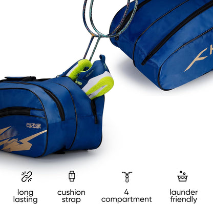 Hundert Cosmogear Badmintonset Tasche |Doppelreißverschluss|Tasche mit Reißverschluss vorne