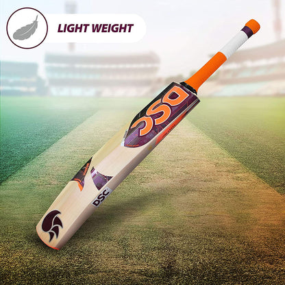 DSC Intense Force Kashmir Willow Cricketschläger | Farbe: Mehrfarbig | Größe – Egge | Bereit zum Spielen| Leicht | Kostenlose Abdeckung | für Profispieler | Dicke Kanten | Ausgeprägter Bogen. Verbesserte Aufnahme