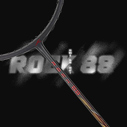 HUNDRED ROCK 88 Carbon Fiber Strung Badminton Racket with Full Racket Cover | For Intermediate Players | 78 grams | Maximum String Tension - 32lbs