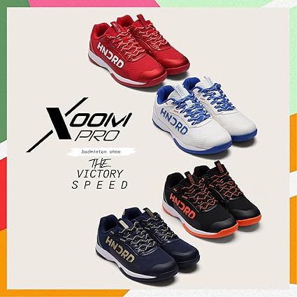 Hundred XOOM PRO Badminton Shoes (Non Marking) | Also Perfect for Squash, Table Tennis, Volleyball, Basketball & Indoor Sports | Lightweight & Durable | X-Cushion, Toe Assist