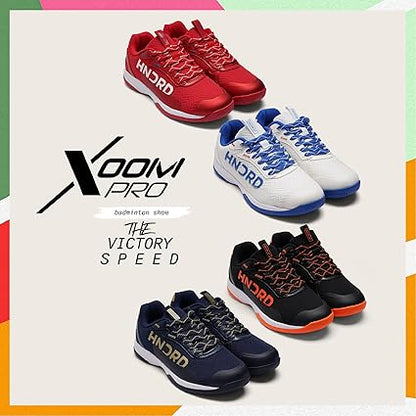 Hundred XOOM PRO Badmintonschuhe (Non Marking) | Perfekt auch für Squash, Tischtennis, Volleyball, Basketball & Hallensport | Leicht & Langlebig | X-Cushion, Toe Assist