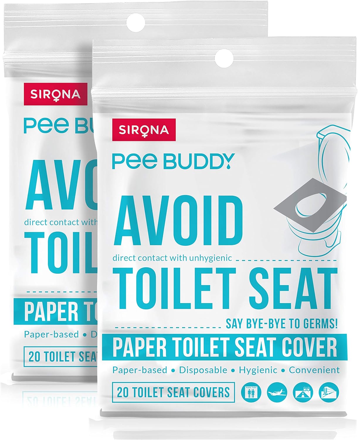PEE BUDDY Wegwerfpapier Toilettensitzbezüge | Kein direkter Kontakt mit Unhygieneic Sitzen | Leicht zu entsorgen | Natur Freundlich | Muss für Frauen haben