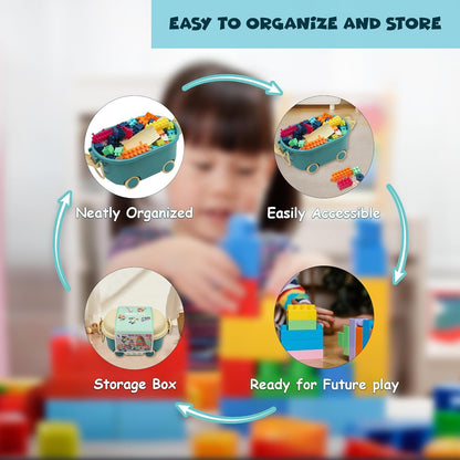 FUNFY 150-teiliges Baustein-Set mit praktischer Aufbewahrungsbox | Aus lebensmittelechtem Material | Mehrfarbig | Unendliche kreative Möglichkeiten und einfache Organisation | Vorschulspielzeug für Kinder