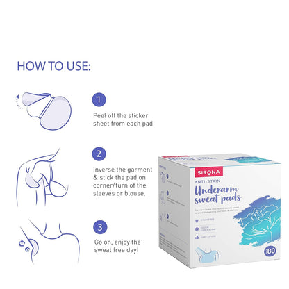 Sirona Einweg-Achselpads, Antitranspirant Absorbent Geruch Blocker Pads Achsel Kleid Shields, kämpft Hyperhidrose (80 Pads)