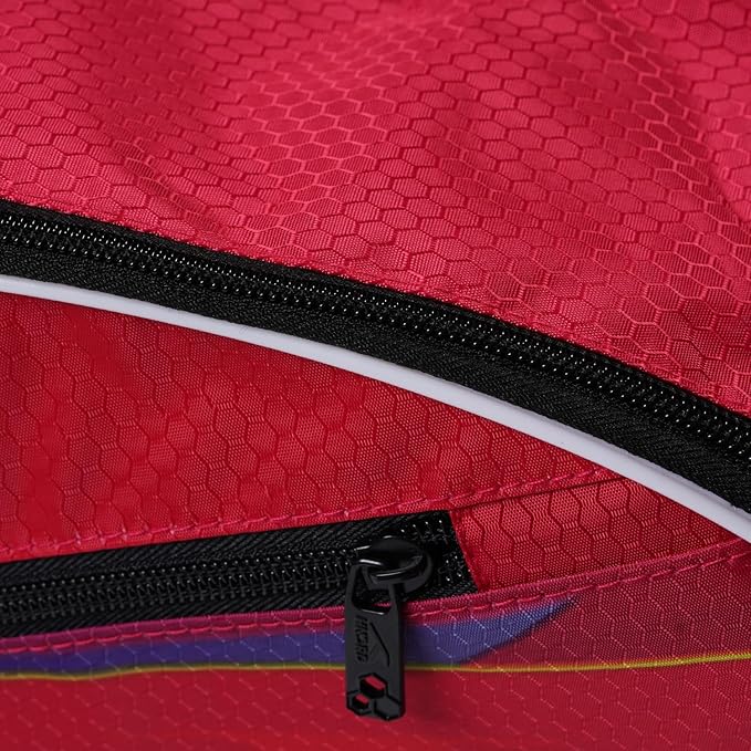 HUNDRED debut Badminton- und Tennisschlägertasche | Material: Polyester | Doppelfach mit Seitentasche | Einfacher Tragegriff | Gepolsterte Rückentragegurte | Reißverschlusstasche vorne