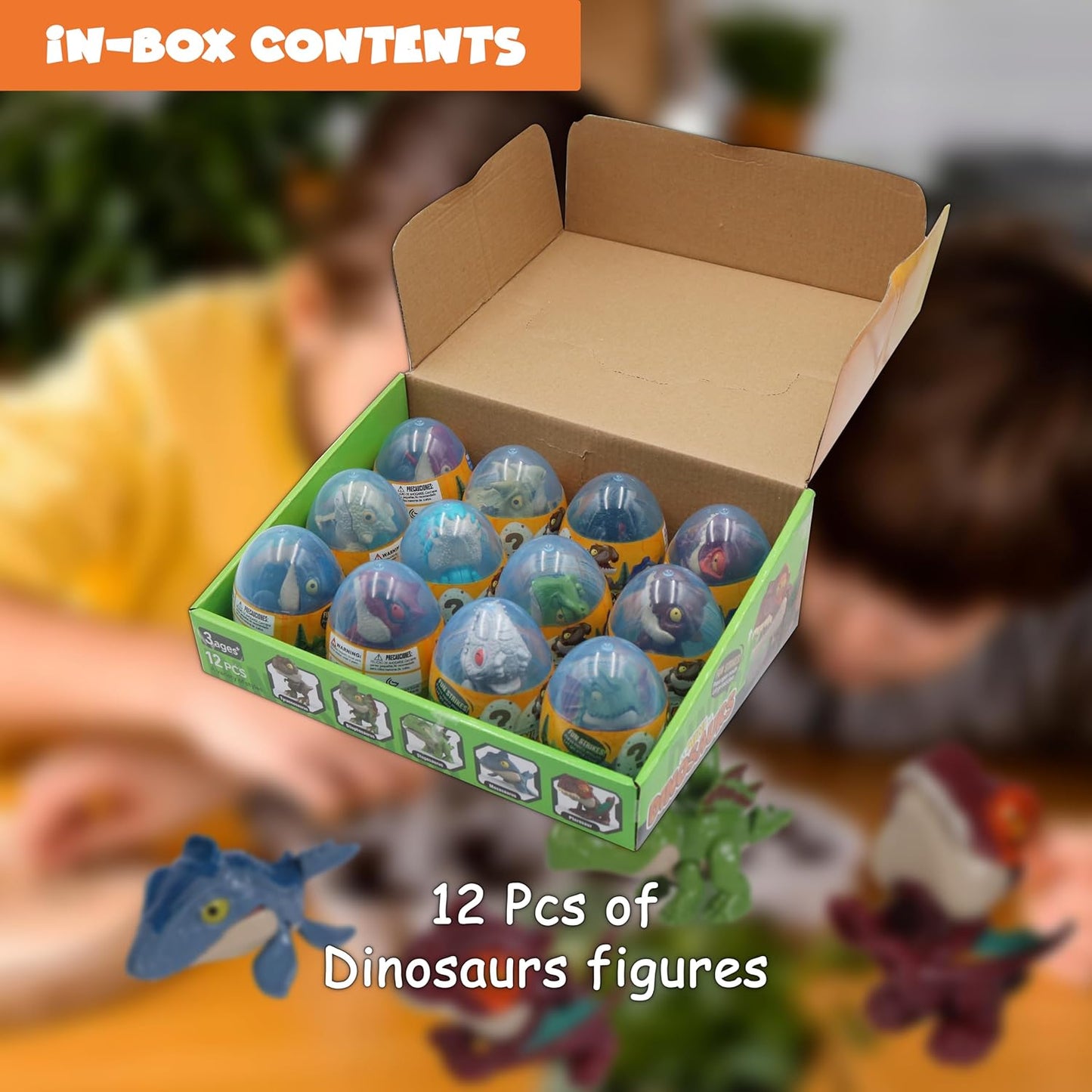 FUNFY Set mit 12 Dinosaurier-Spielzeugen zum Fingerbeissen | Mehrfarbig | Puppenset, Dinosaurier-Spielzeug zum Fingerbeissen, Dinosaurier-Fingerspielzeug | Interessantes interaktives Kinderspielzeug | Ideal als Geburtstagsgeschenk