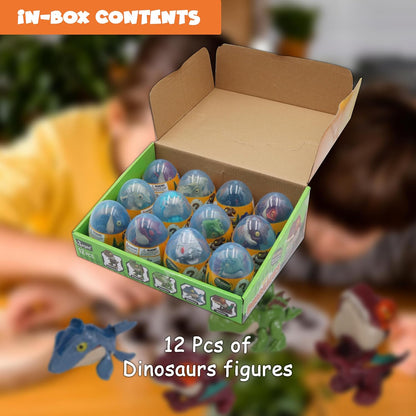 FUNFY Set mit 12 Dinosaurier-Spielzeugen zum Fingerbeissen | Mehrfarbig | Puppenset, Dinosaurier-Spielzeug zum Fingerbeissen, Dinosaurier-Fingerspielzeug | Interessantes interaktives Kinderspielzeug | Ideal als Geburtstagsgeschenk
