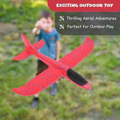 FUNFY Flugzeug-Startpistole aus Schaumstoff für draußen | EPP-Polymer und Kunststoff | Blau und Rot | 2 Segelflugzeuge für aufregende Abenteuer in der Luft | Bietet Kindern stundenlange Unterhaltung